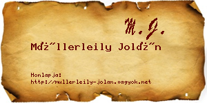 Müllerleily Jolán névjegykártya